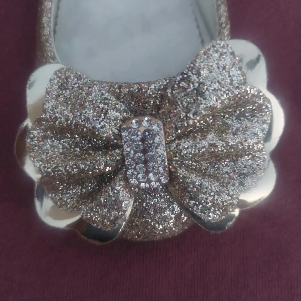 Furdeour Girls Dress shoes Mary Jane glittering 7